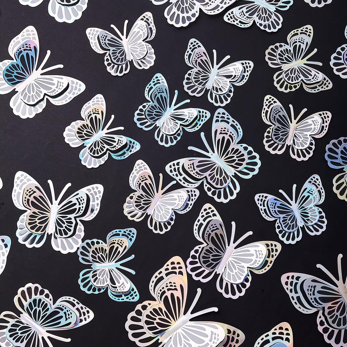 36PCS Butterfly Wall Decals - 3D Butterflies Wall Stickers Removable Mural Decor Wall Stickers Decals Home Decor Room Bedroom Decor Living Room Decor (Rainbow)