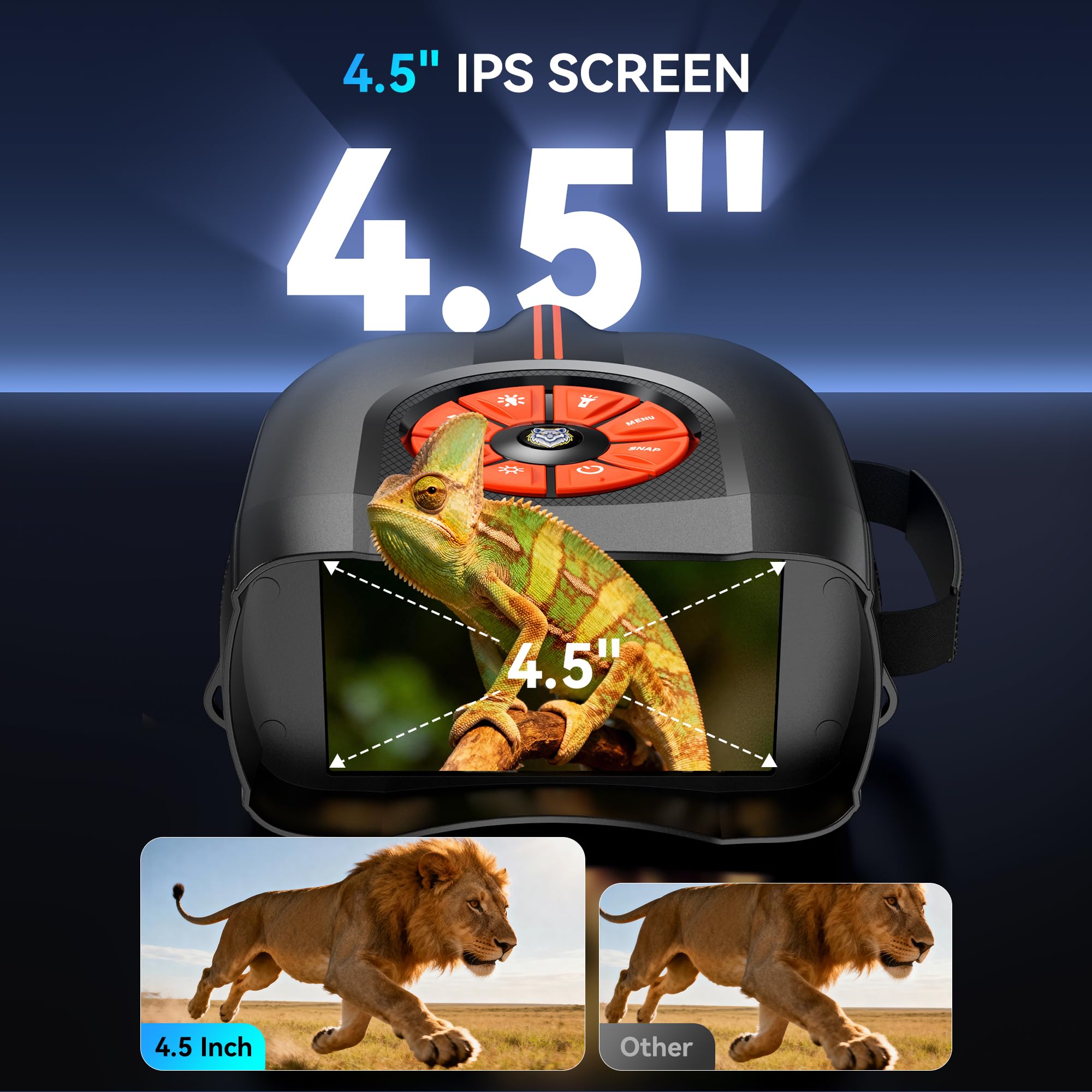 4K Digital Nachtsichtgerät Fernglas mit 4.5" IPS Bildschirm 10X Zoom Infrarot Wärmebildkamera