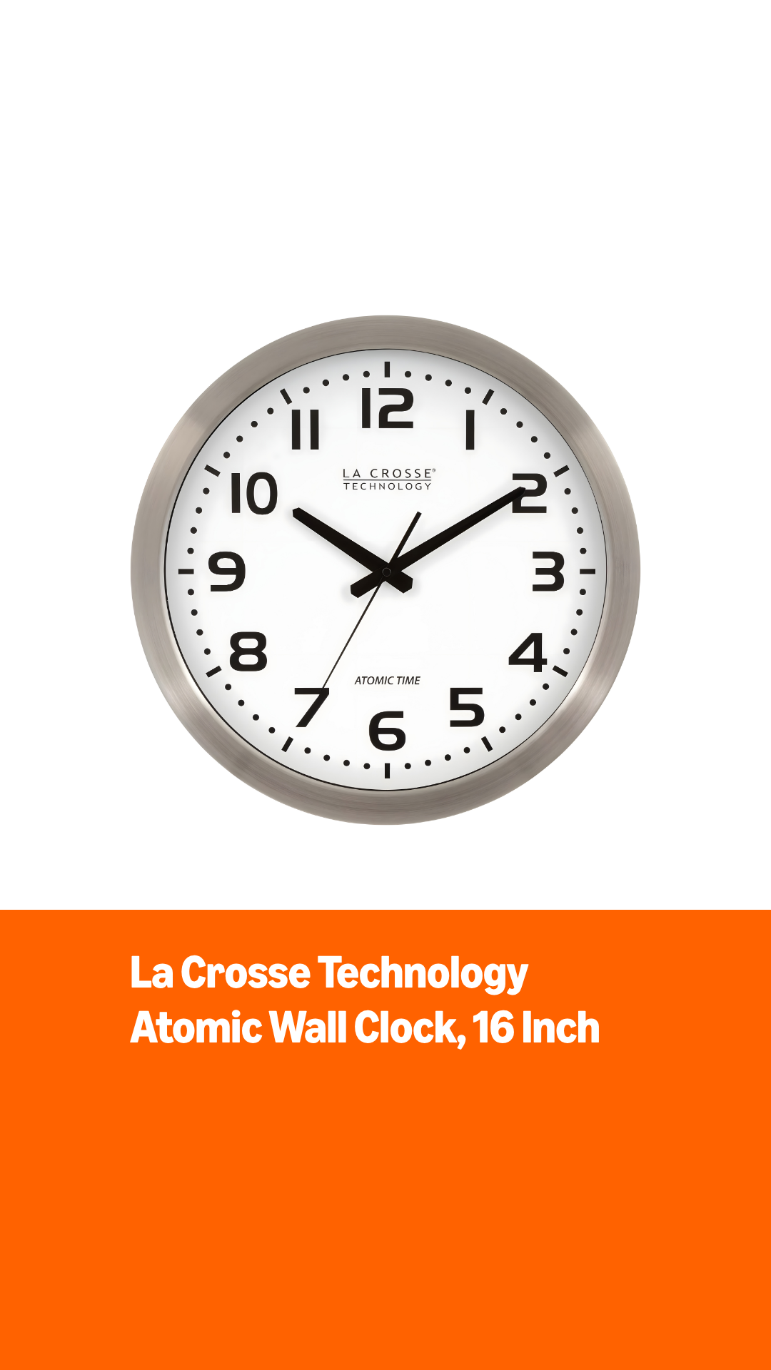 Amazon.com: La Crosse Technology Wall Clock, Metal, 16-inch Dia
