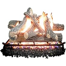 18" Premium Gas Logs - Great Oak Wood for Vented Fireplace LP