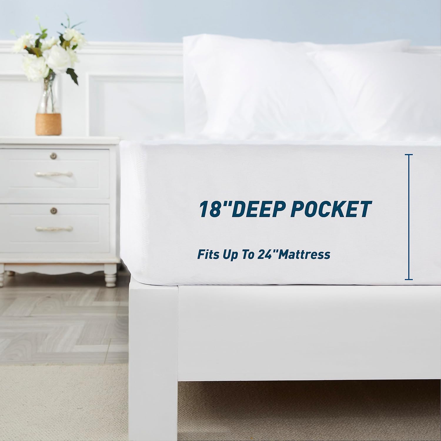 Heated Mattress Pad Full Size + Brushed Microfiber Fitted Sheet Full White