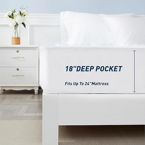 Miniatura 6 de Protector de colchón térmico tamaño individual de 39 x 75 pulgadas, protector de colchón eléctrico de un solo control, 10 ajustes de calor,