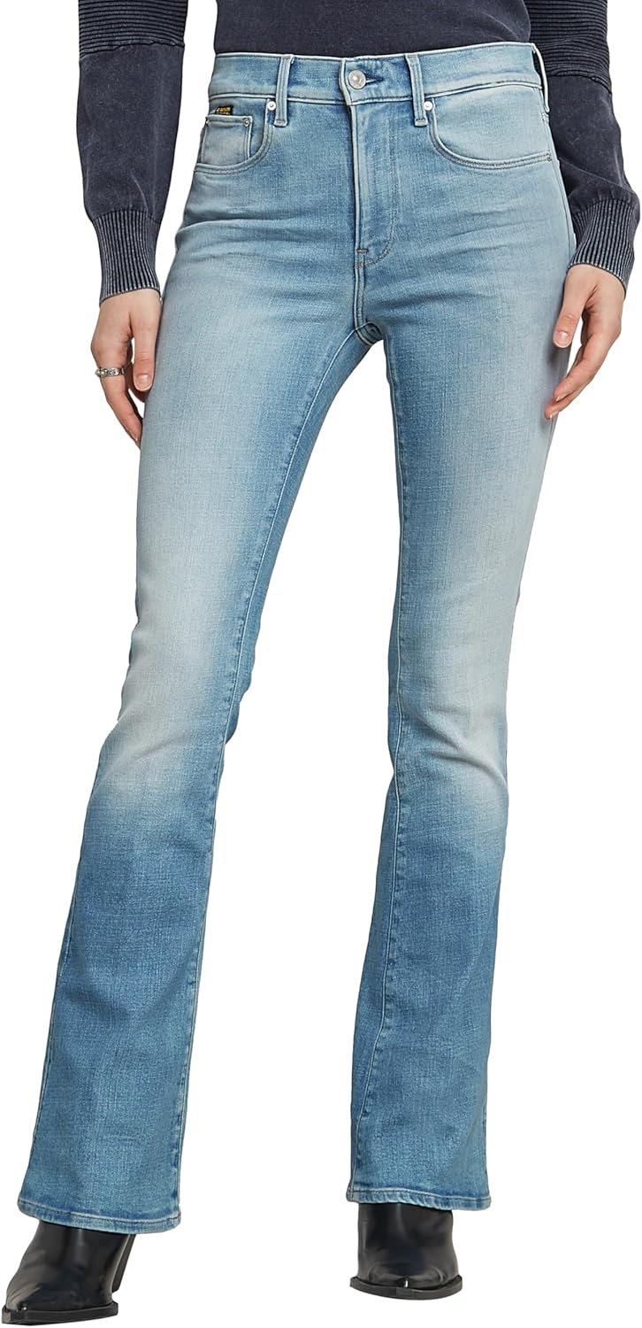 G-STAR Women's 3301 Flare Jeans, Blue (faded icy blue D21290-D987