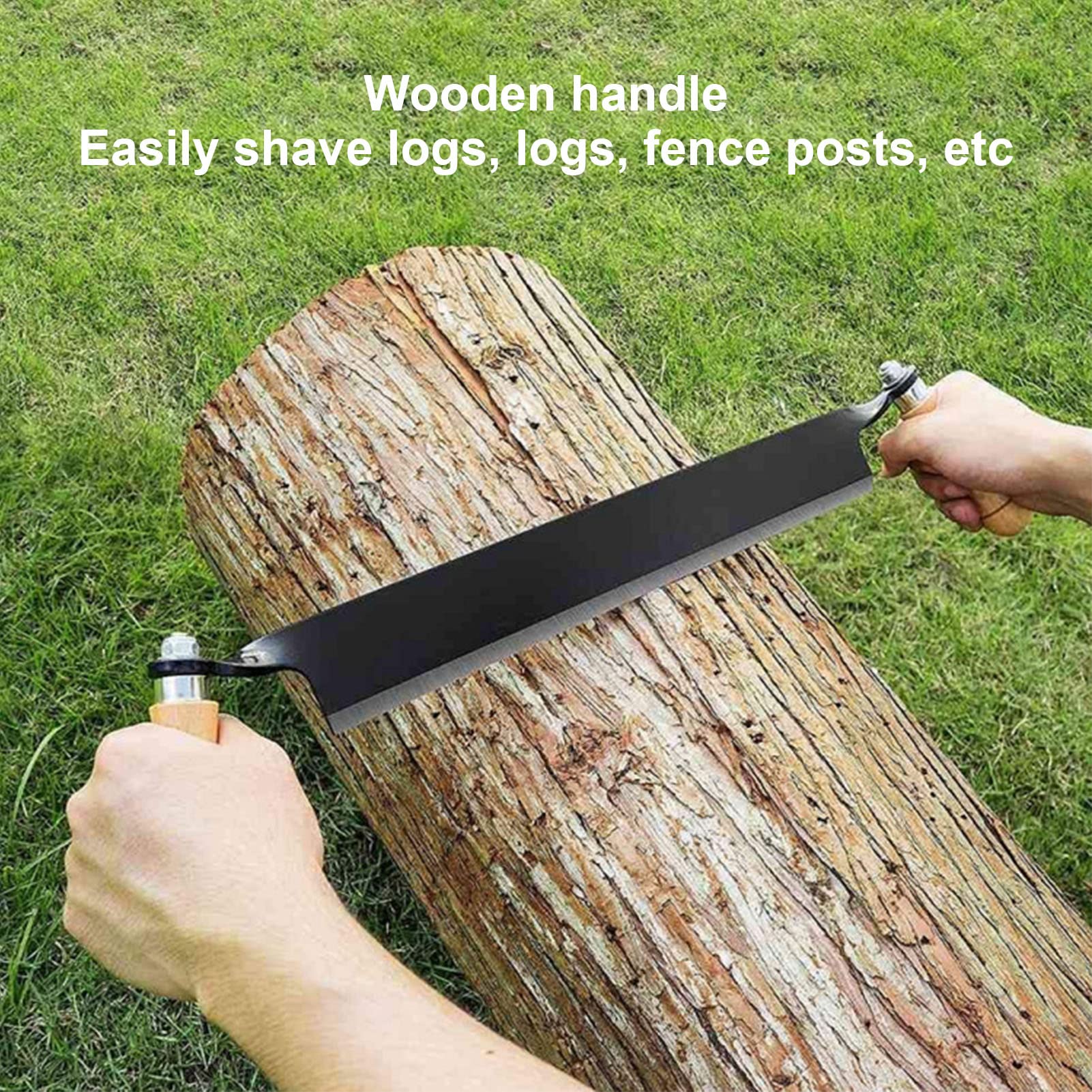 Ziehmesser Zugmesser gebogenes Reifmesser geschmiedet gehärtet Hohlschliff ergonomische Holzgriffe 10 Zoll