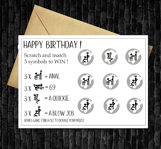 Blow Job Rude Scratch Off Birthday Card Joke Funny Naughty Boyfriend Husband