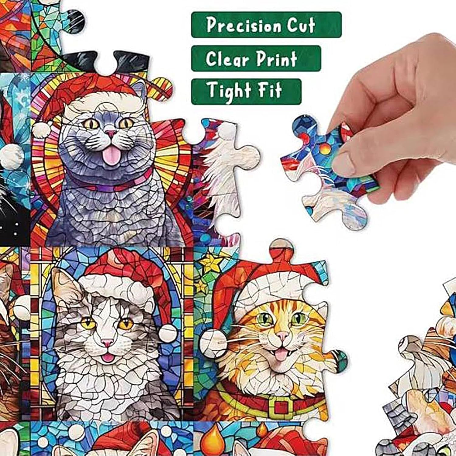 Advent Puzzle, Puzzle Advent Calendars 2025, Cat Pattern Christmas Jigsaw Puzzles For Adults 1000 Pieces, Cat Lovers Gift