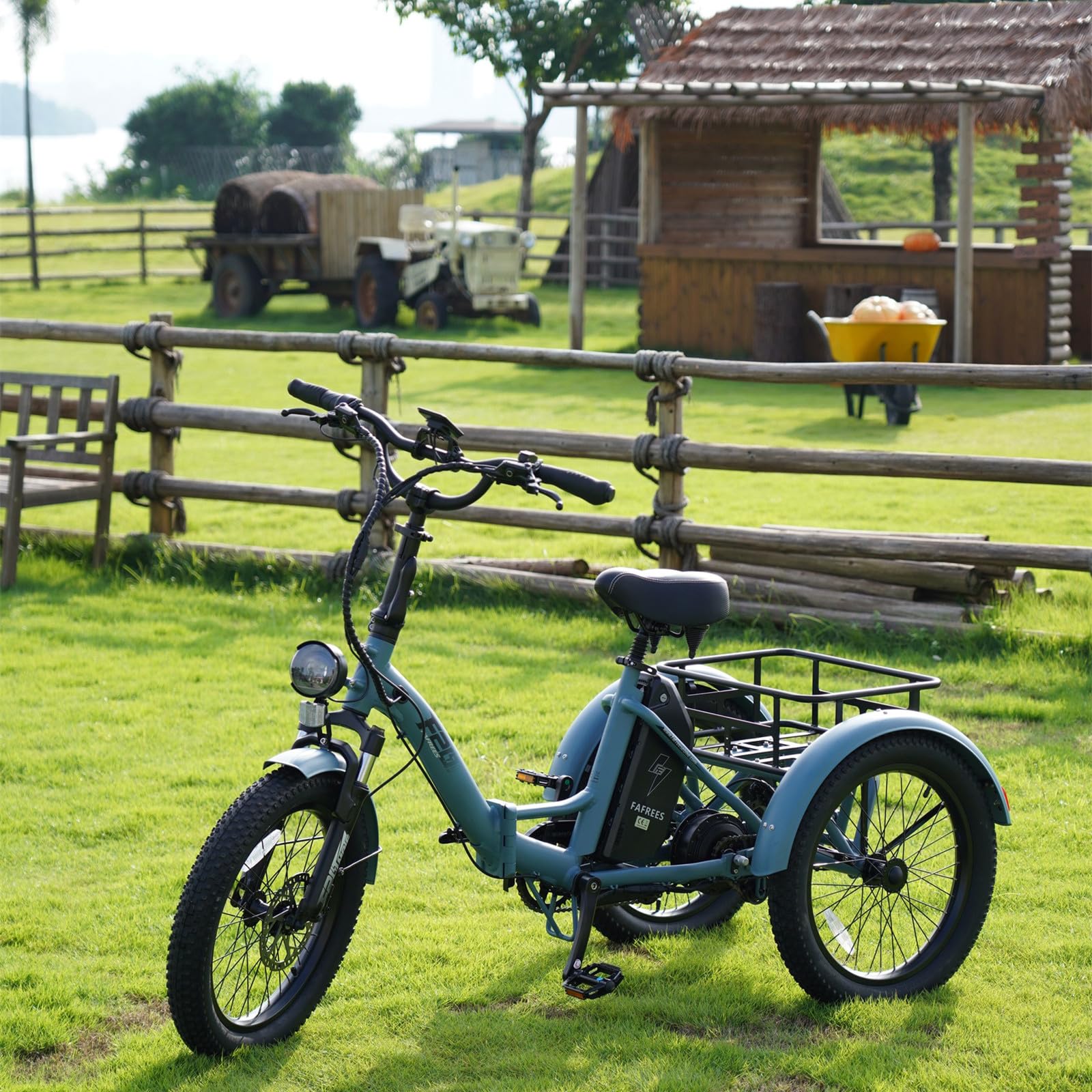 Fafrees F20 Mate Triciclo Elettrico, E-Bike Pieghevole A 3-Ruote, Batteria da 48 V/20 Ah, Triciclo Elettrico da Carico da 250 W per Adulti e Anziani, Autonomia 115 KM
