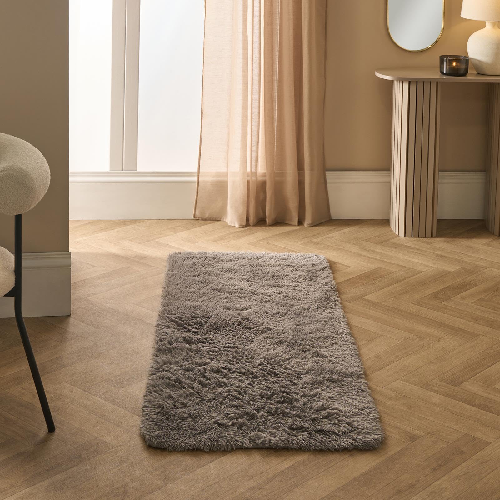 Sienna Grey Rug Runner, Super Soft Fluffy Area Rugs for Bedroom Entryway Anti Slip Shaggy Hallway Runner Rug Non-Shedding Thick Pile Rugs Living Room, 60 x 150cm — image 1