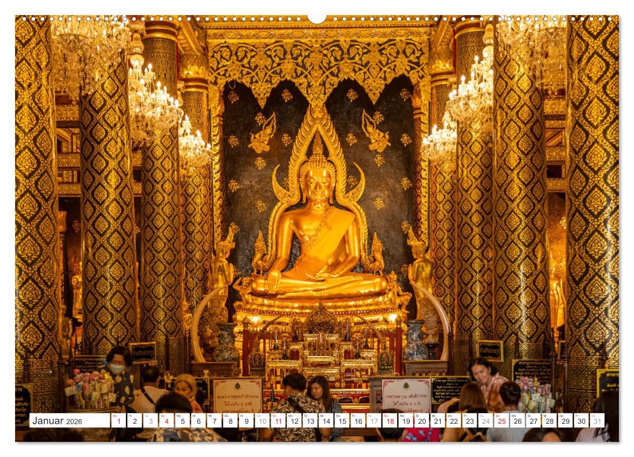 Siddhartha Gautama - Buddha (Wandkalender 2026 DIN A2 quer), CALVENDO Monatskalender: 13 wunderbare und exotische Fotos von Buddhastatuen aus Asien von Sri Lanka bis Thailand. (CALVENDO Orte)