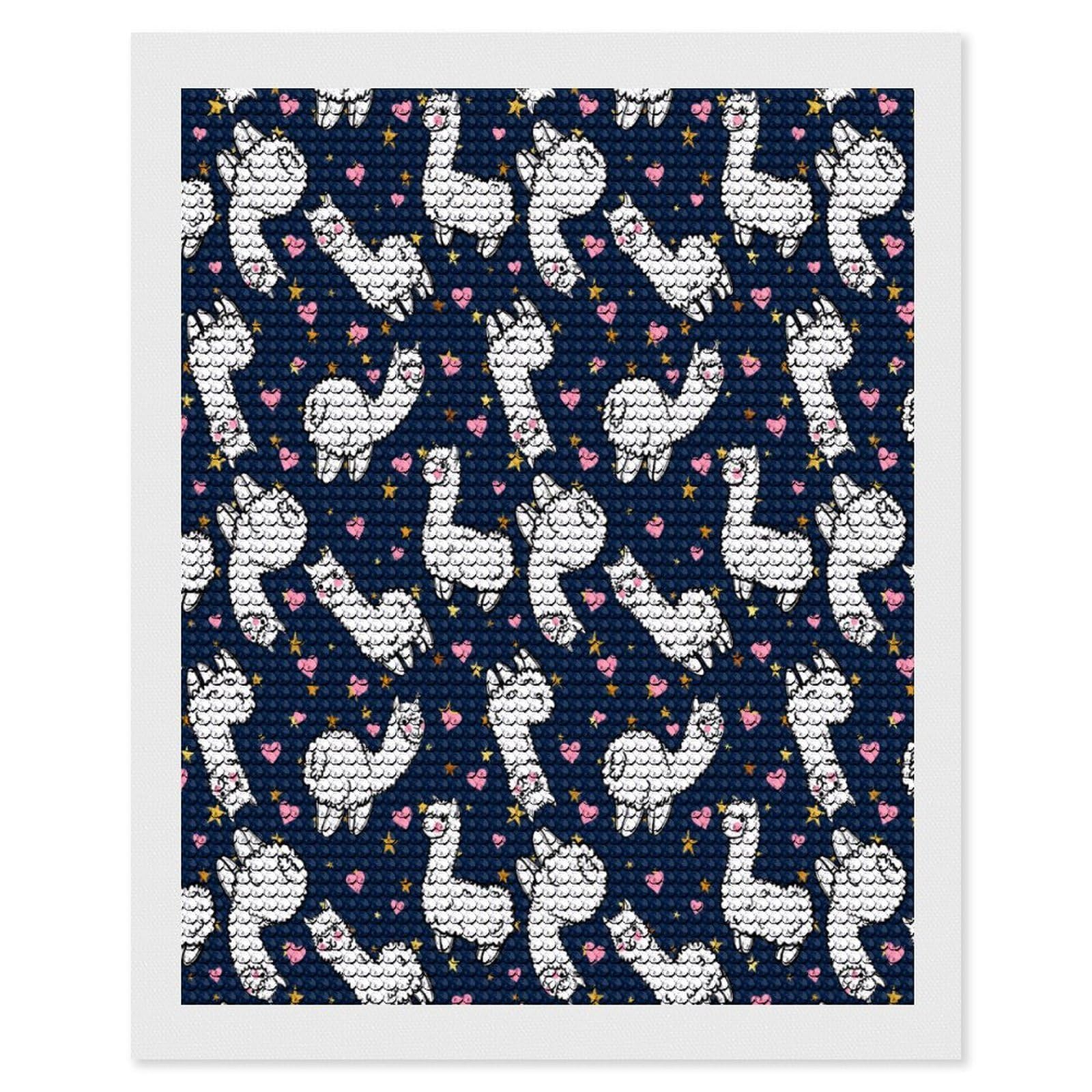 Nclqvjxzkhw Style Cute Alpaca Heart Diamond Art Painting For Adult Round Diamonds Pictures Arts Crafts Home Wall Decor 16"X20"