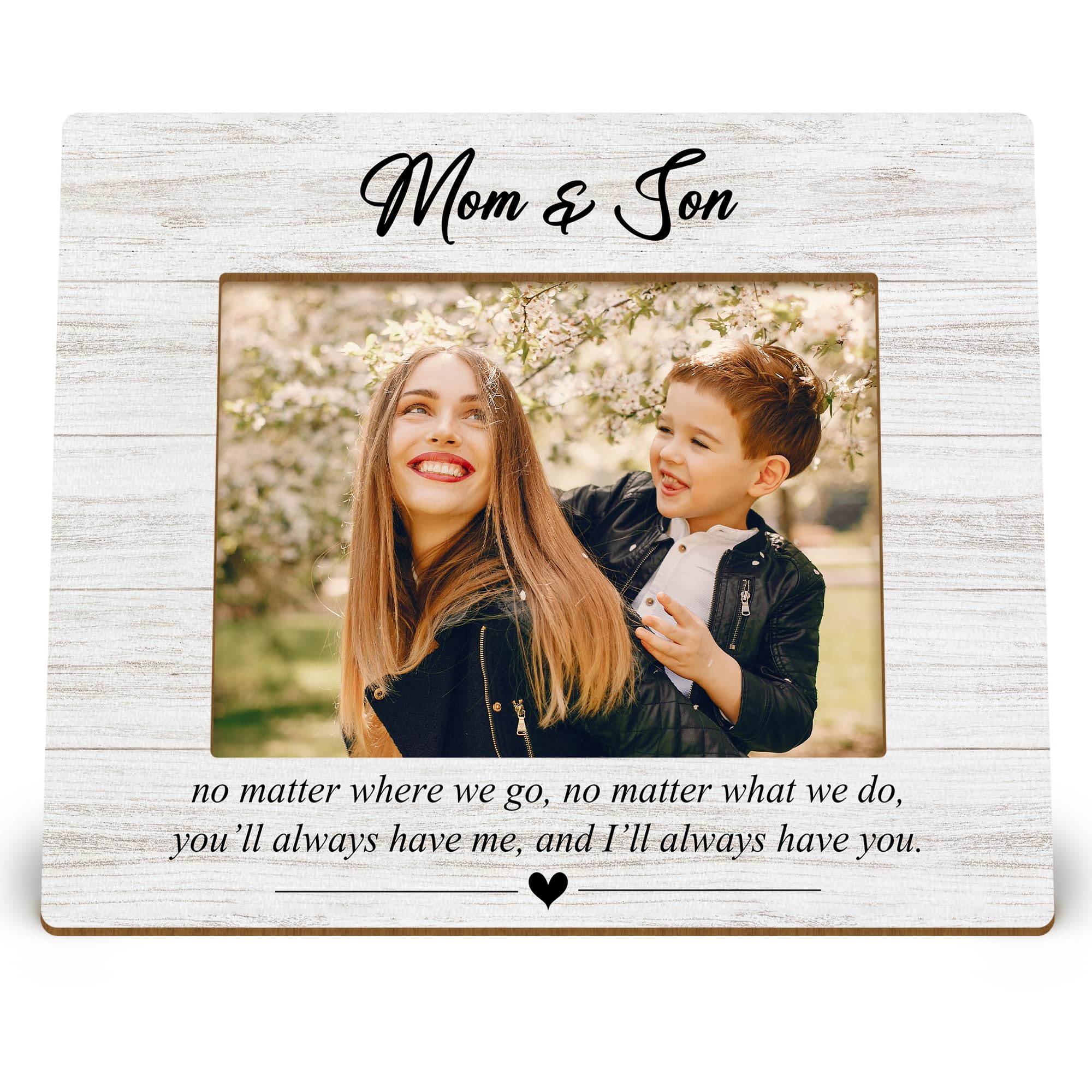 DIENADFX Mom and Son Gifts Picture Frames, Mothers Day Christmas Birthday Gifts Gift for Mother from Son, No Matter Where We Go No Matter What We Do