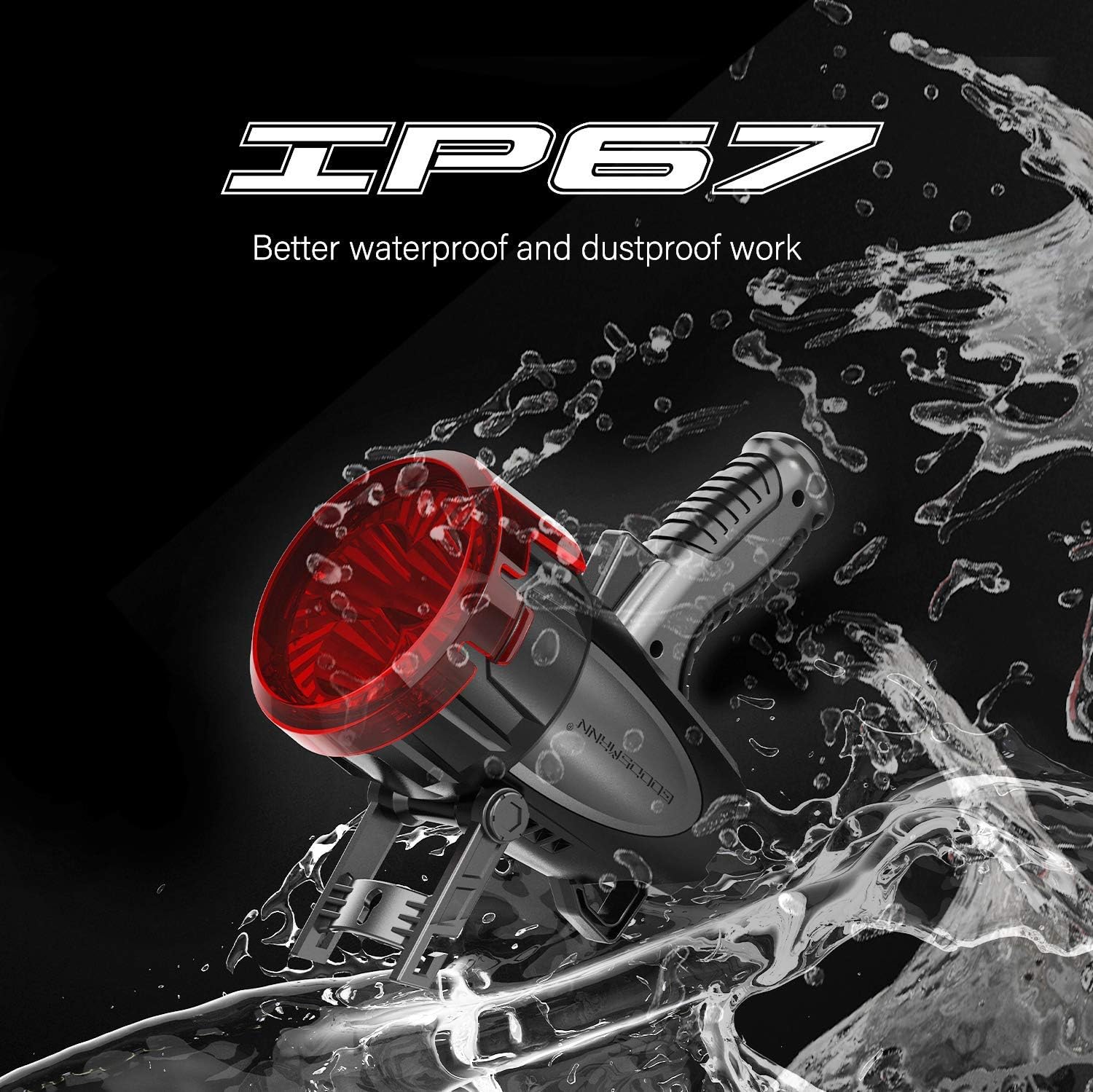 Flаѕh Dеаlѕ - 60% оƒƒ GOODSMANN Spotlight 6000 Lumen Boat Spotlight Waterproof Rechargeable Marine Spotlight LED Hunting Spotlight with Detachable Red Light Filter, EVA Carrying Case 9903-C102-01