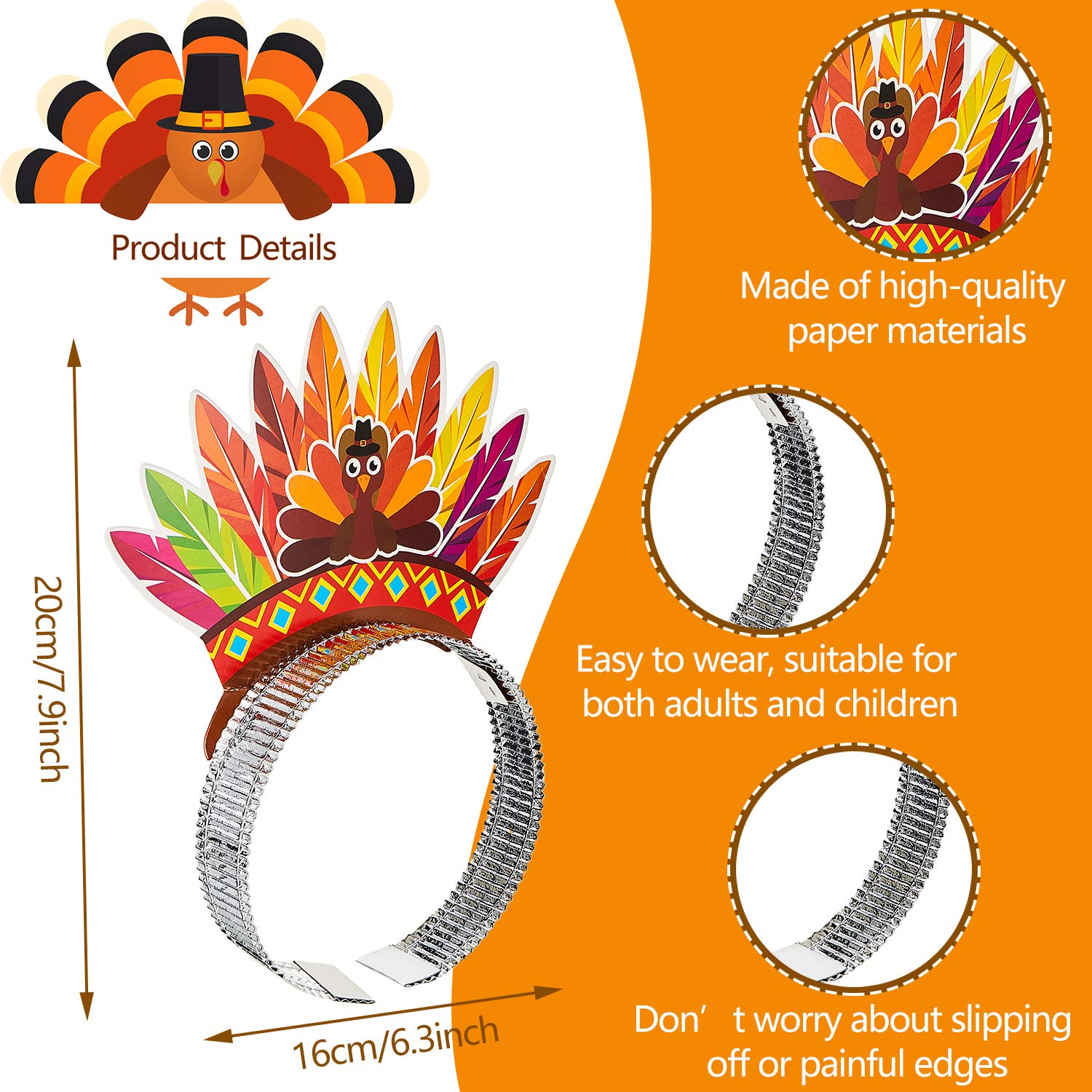 Amazon.com: WILLBOND 12 Pieces Thanksgiving Hats Turkey 