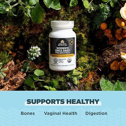 Miniatura 4 de Ancient Nutrition Probióticos regenerativos orgánicos certificados para mujeres, probióticos para mujeres una vez al día, para una digestión