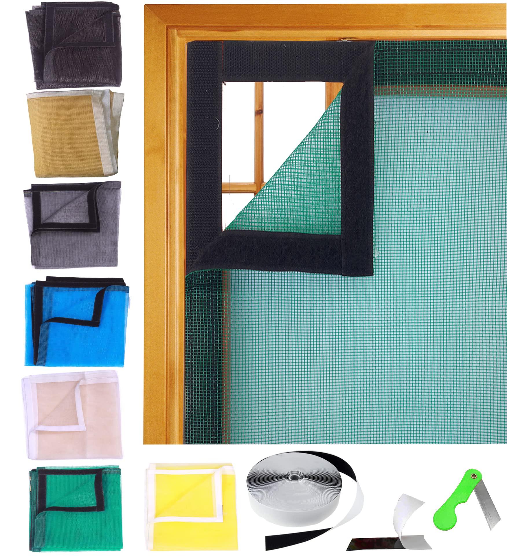 SAI PRASEEDA 36 X 48 Inches_3 x 4 Feet_Stitched_Ready to Install_200 GSM_Fiber Glass Mosquito Net for Windows_Green Color_with Self Adhesive Hook Tape and Cutter SPE36 (B0BK8V73G1) Amazon Price History, Amazon Price Tracker
