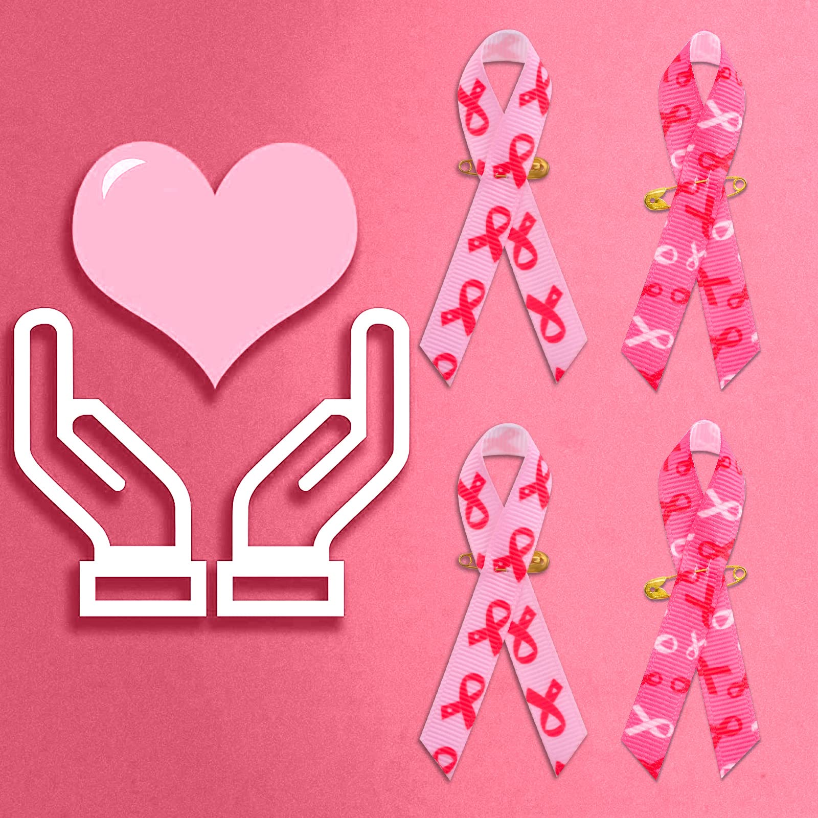 Emblema Di Mese Di Consapevolezza Del Cancro Al Seno, Simbolo Rosa Del