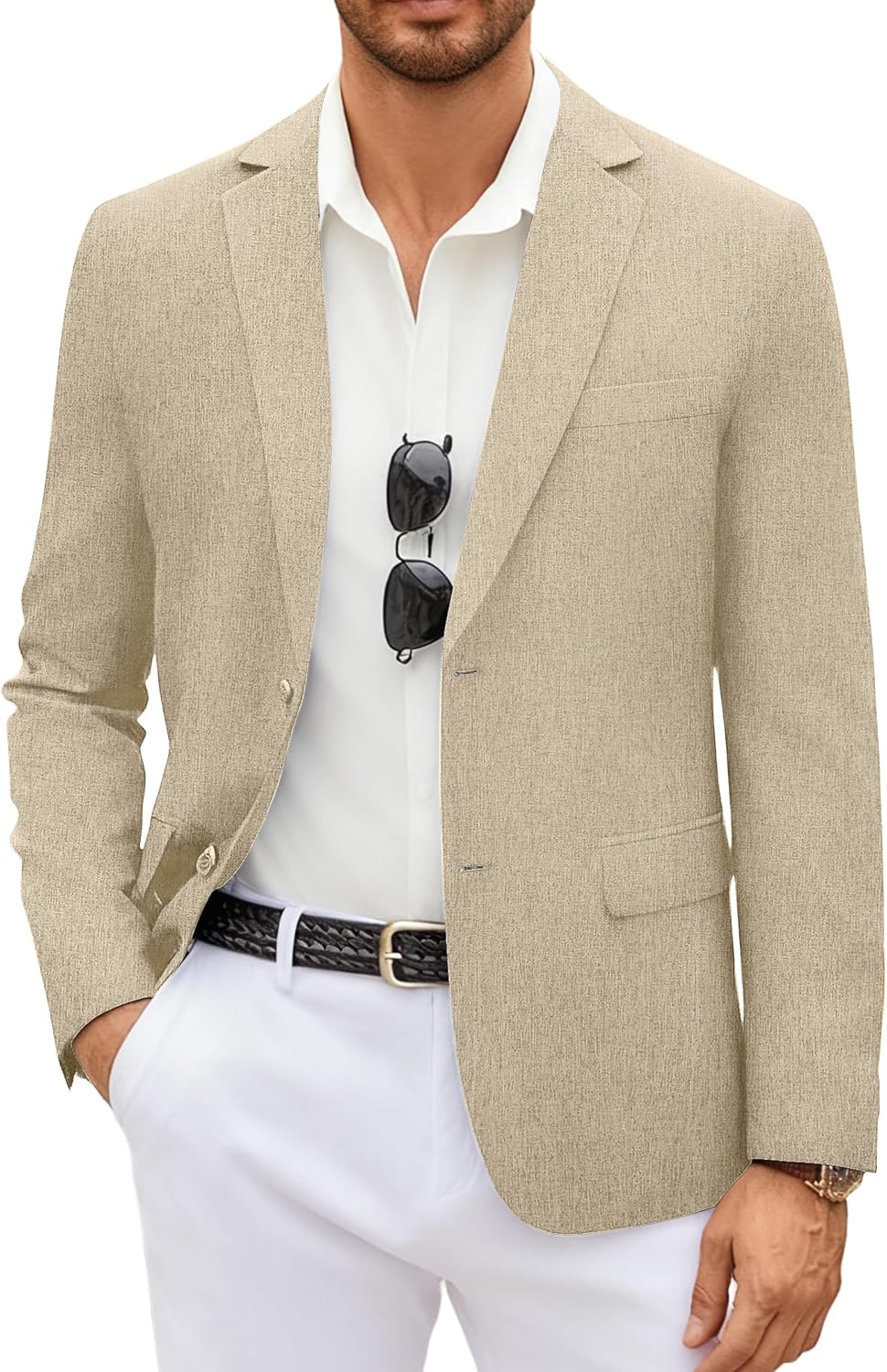 COOFANDY Men's Casual Blazer Lightweight Unlined Sport Coat Regular Fit Two Button Suit Jacket