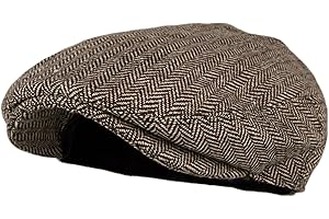 Derby Hats Men's Classic Herringbone Tweed Wool Blend Newsboy Ivy Hat