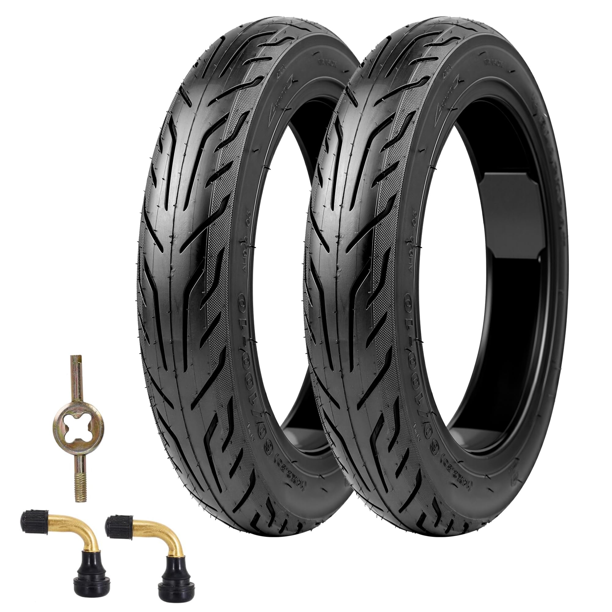 MEGHNA 14 Inch Tubeless Tyres Solid Tires (14 x 2.50) for E-Bike/Electric Bicycle - Puncture-proof Self-Healing Tyre, 60/100-10, 36 PSI - Robust Jacket without Tube (2 x Tyres)