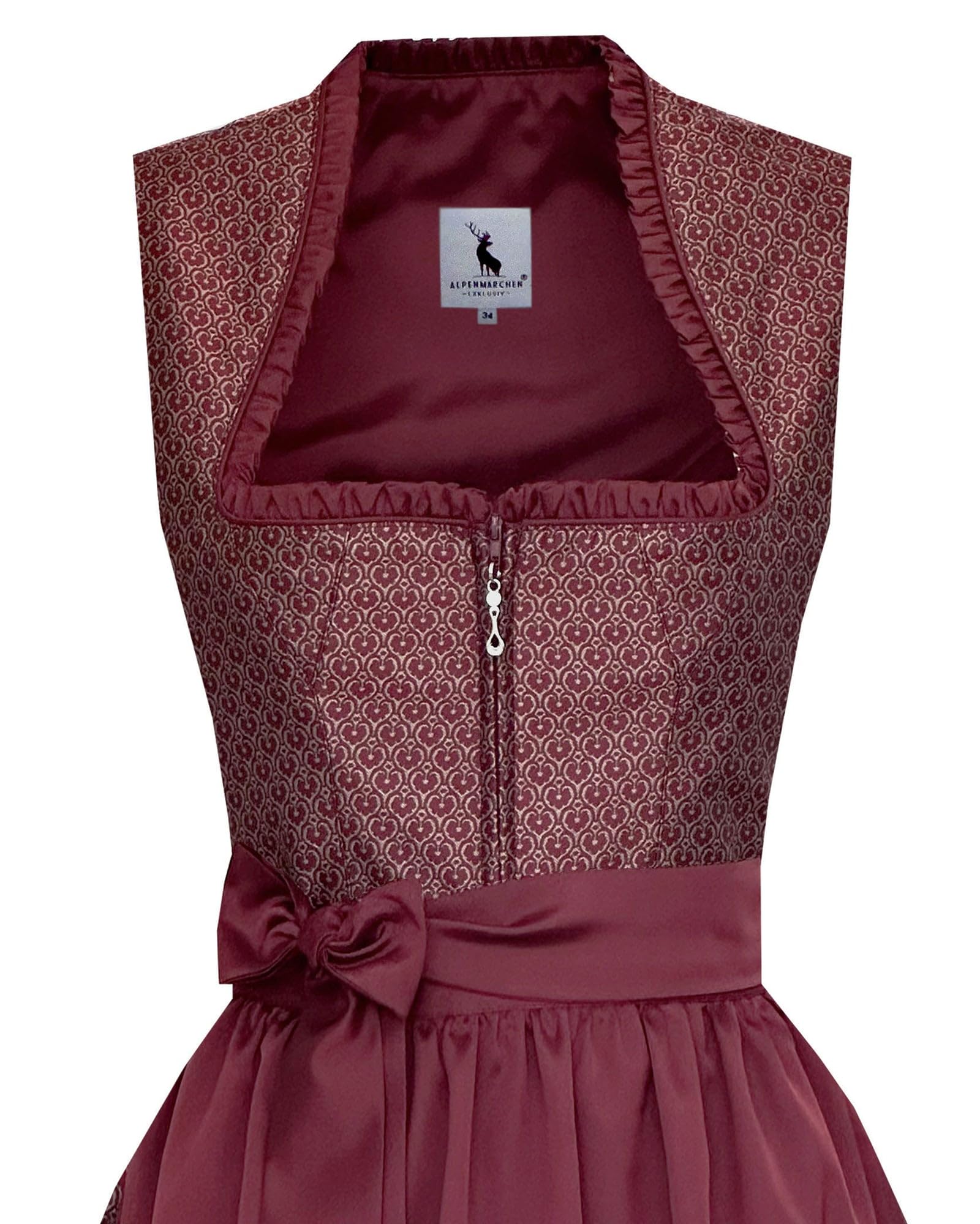 Alpenmärchen Langes Dirndl Avelina aus Exklusiver Kollektion inkl. Schürze Gr.36-56 - ALM1049