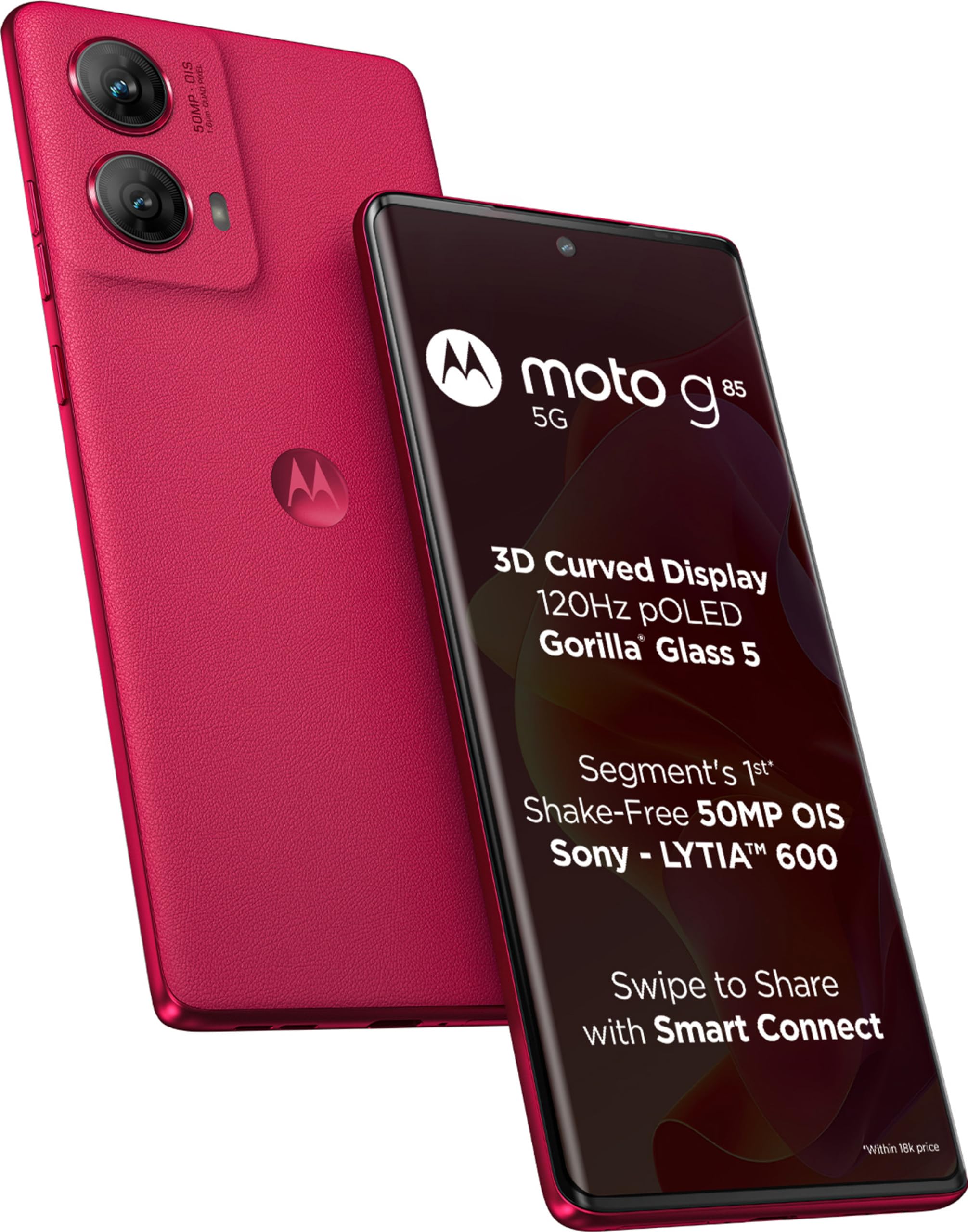 Motorola G85 5G (Viva Magenta, 8GB RAM, 128GB Storage) | Snapdragon 6s Gen 3 | 6.67" 120Hz pOLED Display | 50MP OIS Camera | Android 14 | 5000mAh Battery