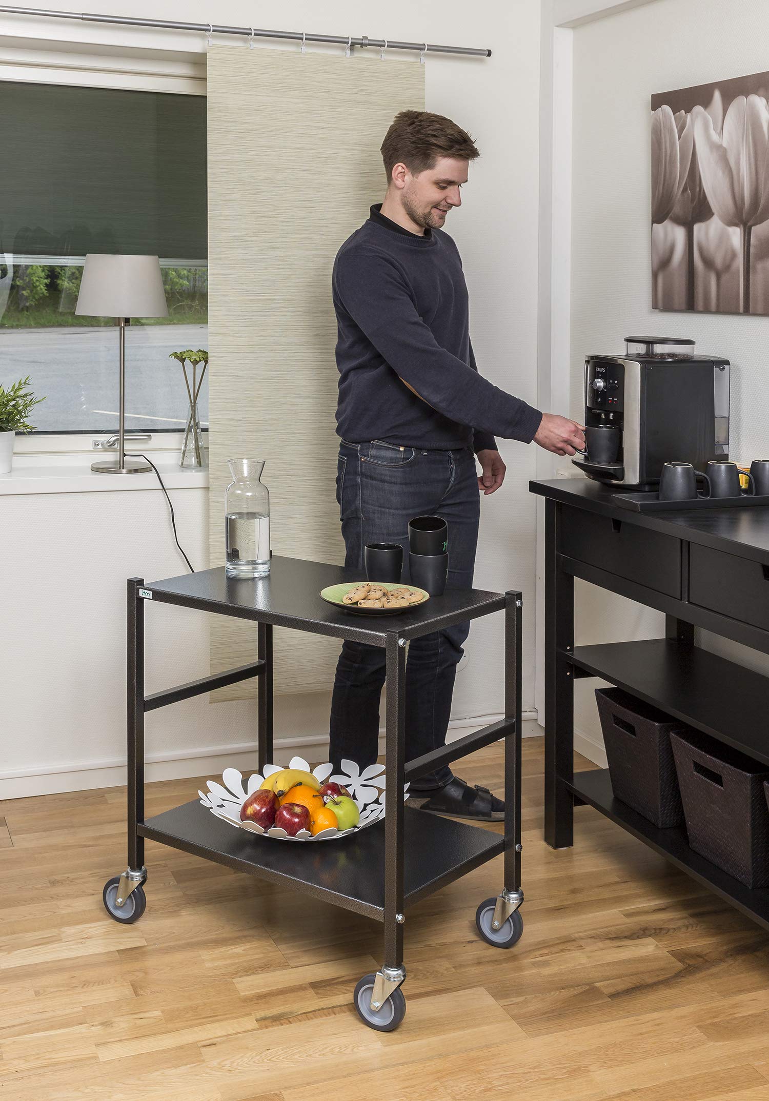 Tavolo carrello carrello carrellino carrello | kommi sionier carrello con 2 ripiani per scatole con der dimensioni 600 X 400 mm officina carrello