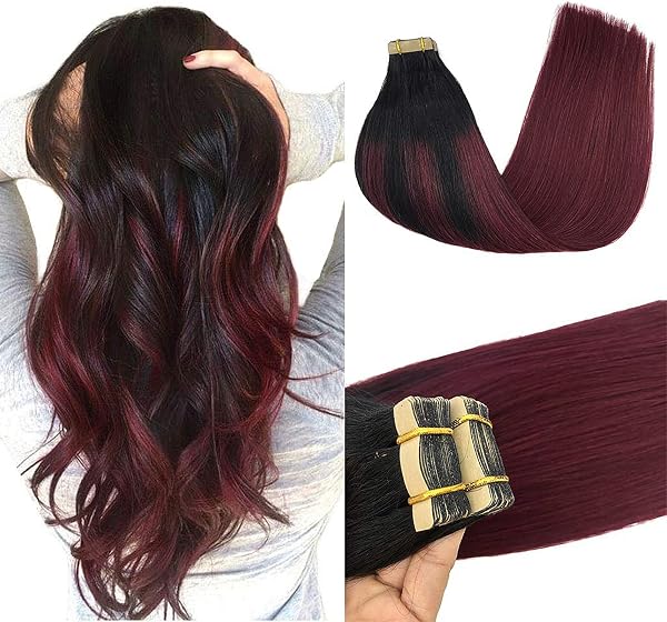 GOO GOO Tape in Hair Extensions Human Hair 12" 40g 20pcs #1/99j