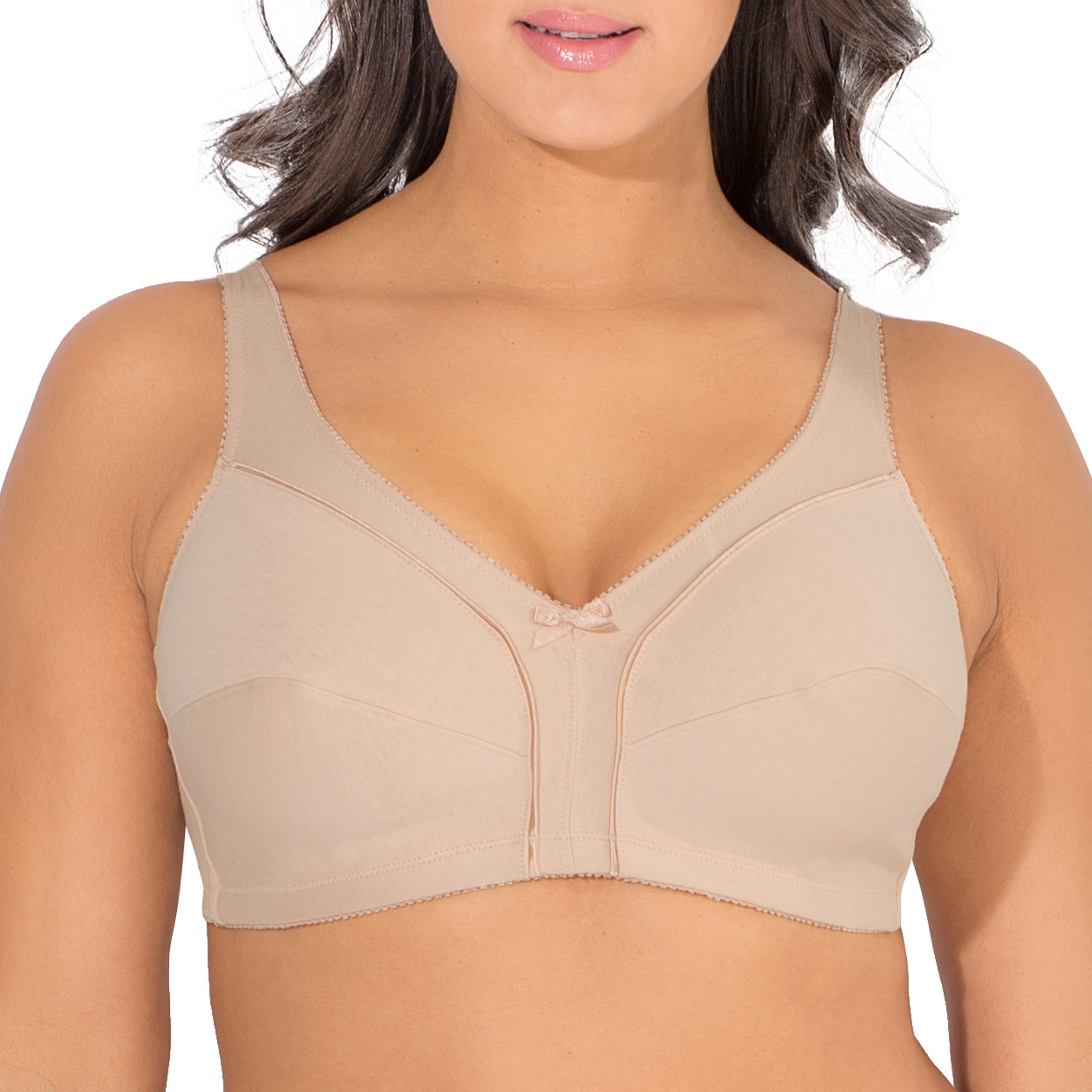 Fruit of the LoomWomen's Cotton Soft Cup Bra – Wire-Free with Seamed Design for Extra Support