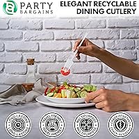 Vista 160 de Party Bargains Disposable Plastic Black Gold Cutlery Set, Infinity Modern Design Utensils, 40 Pack: 16 Forks, 8 Knives, 16 Spoons