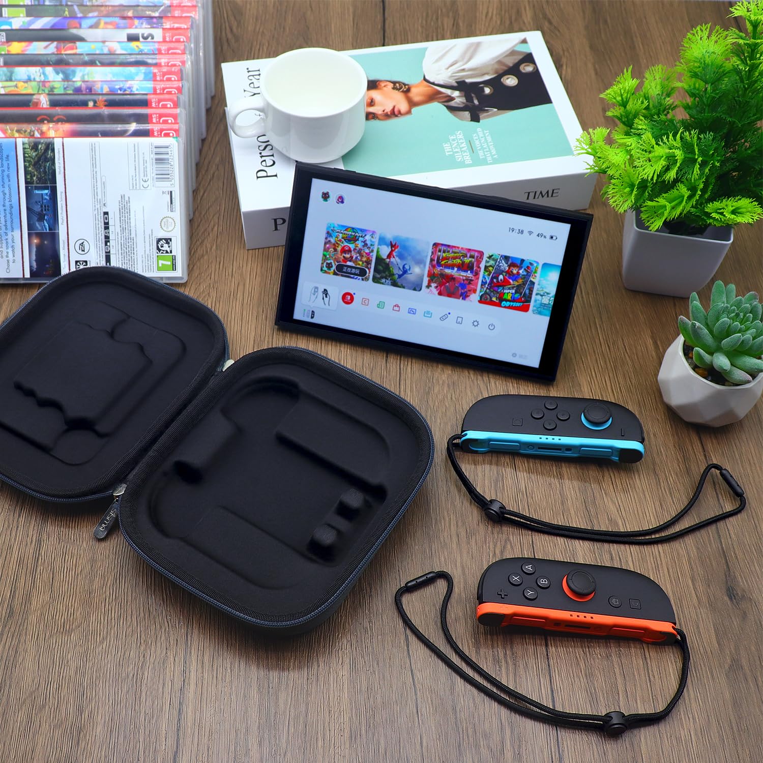 sisma Etui podróżne na Joycon 2 z Pasek, Torba przechowywania i ochronna na Pad do gier Switch 2, Szary
