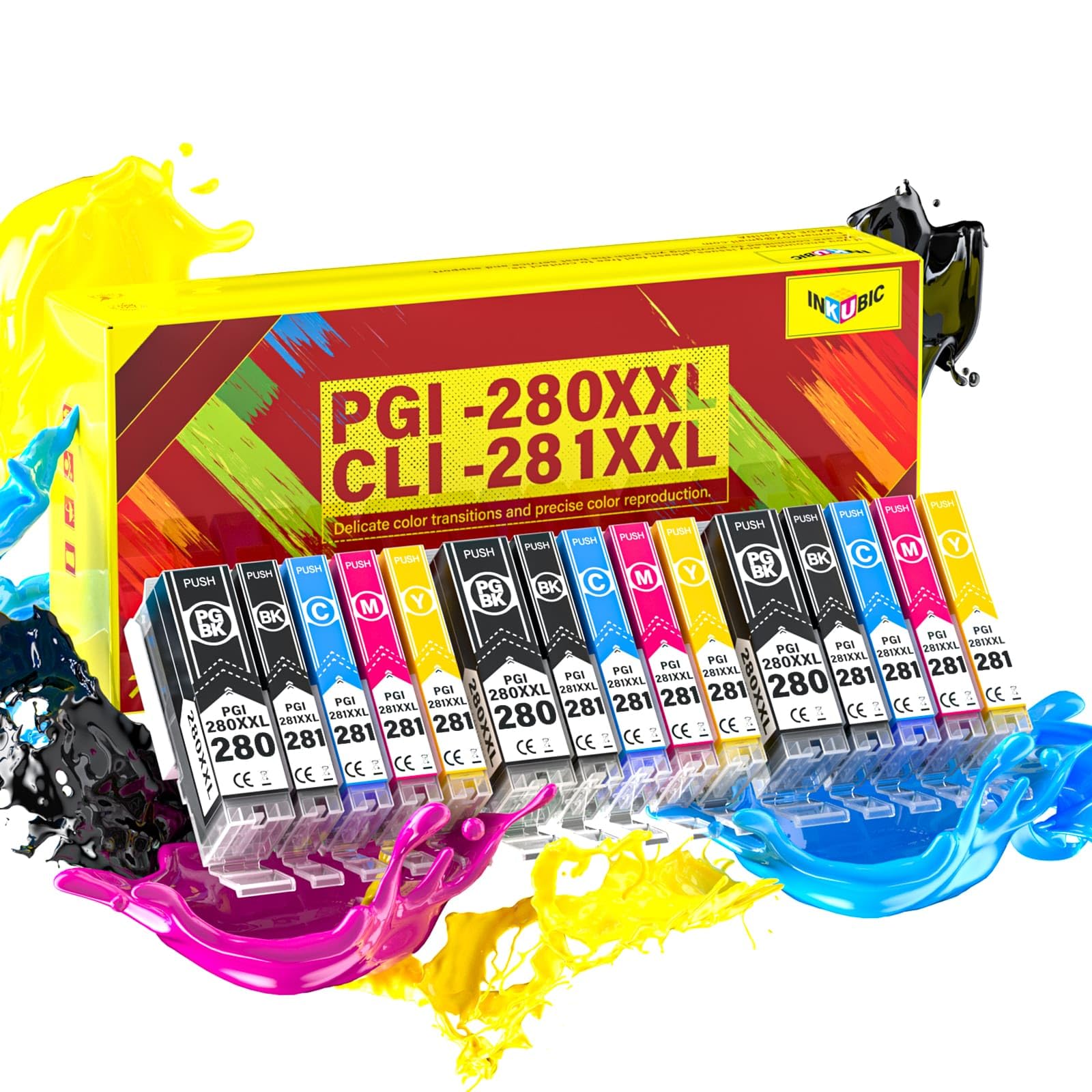280 281 XXL Ink Cartridges | PGI-280XXL CLI-281XXL | 15 packs combo, Compatible Replacement for CANON TR8620a TR8620 TR8500 TR8600 TR8622a TR7520