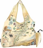 Vista 17 de Xplorer Maps Bolsa con asas – Bolsa de compras reutilizable para comestibles, plegable y lavable de nailon, resistente y compacta