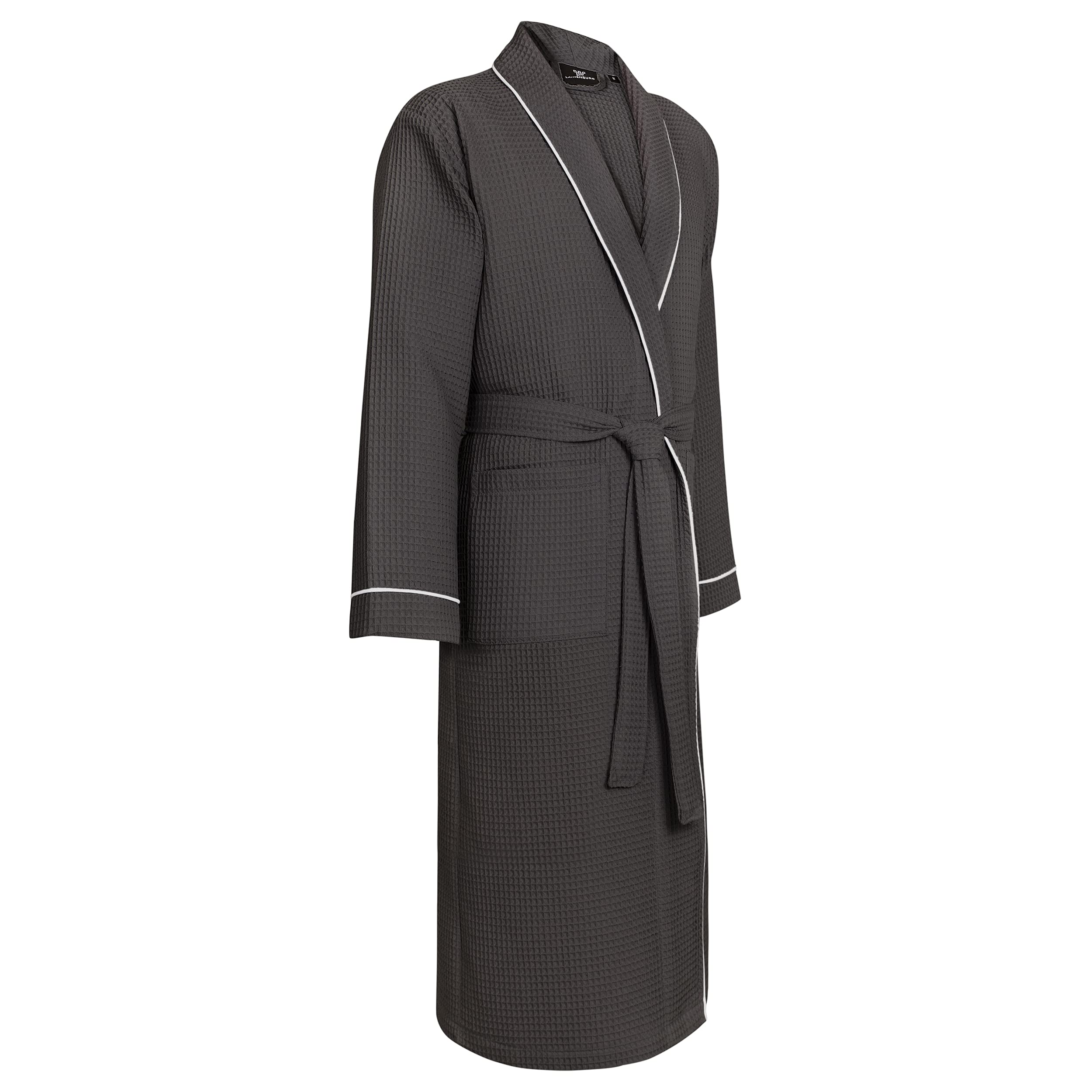 LAYNENBURG Accappatoio donna e da uomo in Waffle - Pique - 100% cotone - OEKO TEX - Colletto a scialle - Leggero - Estate - Taglie S, M, L, XL, XXL