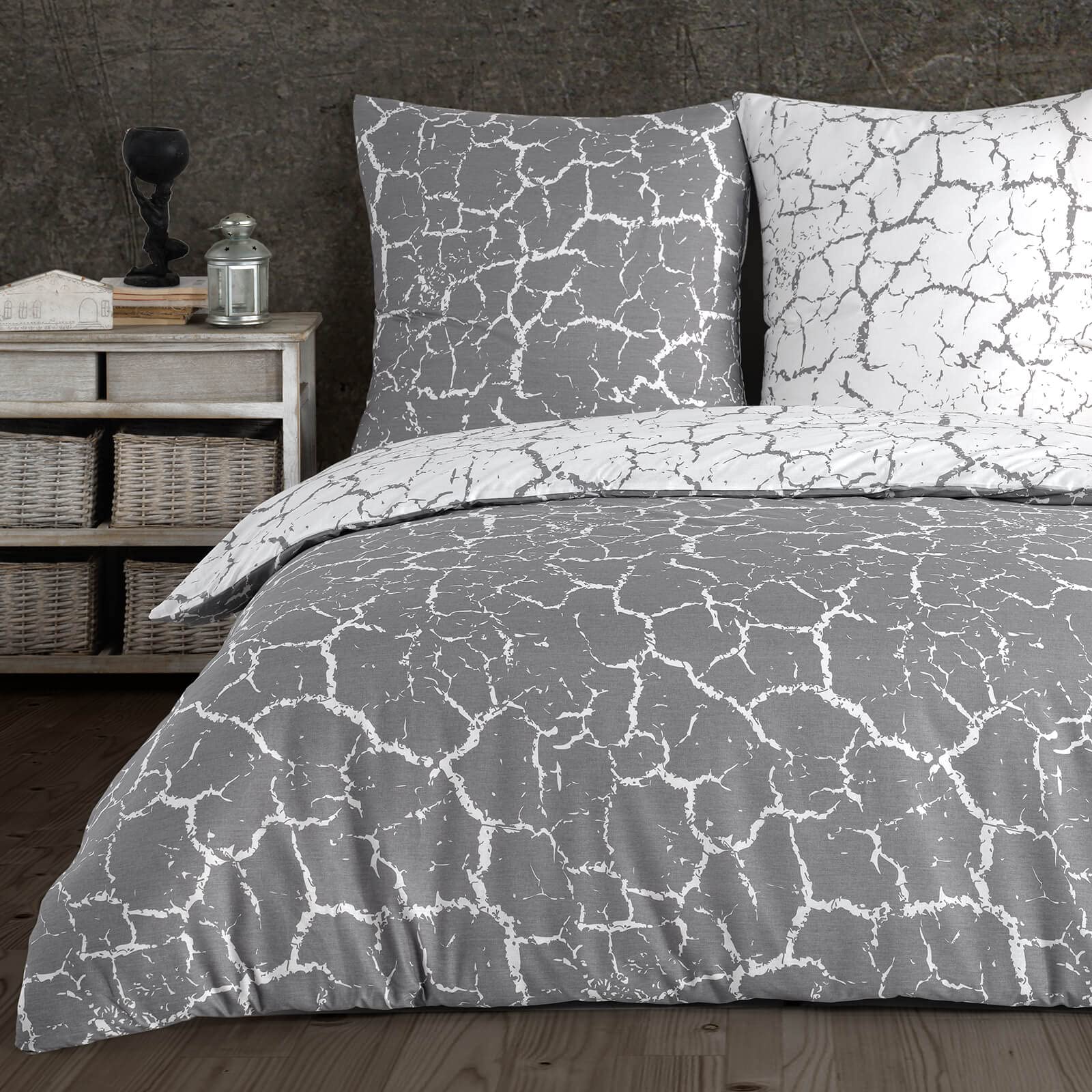 Buymax Bettwäsche 135x200 cm 4-teilig – Bettwäsche Set Renforcé 100% Baumwolle, 2 x Bettbezug 135x200 cm und 2 x Kissenbezüge 80x80 cm, Oeko-TEX, Reißverschluss, weich und atmungsaktiv