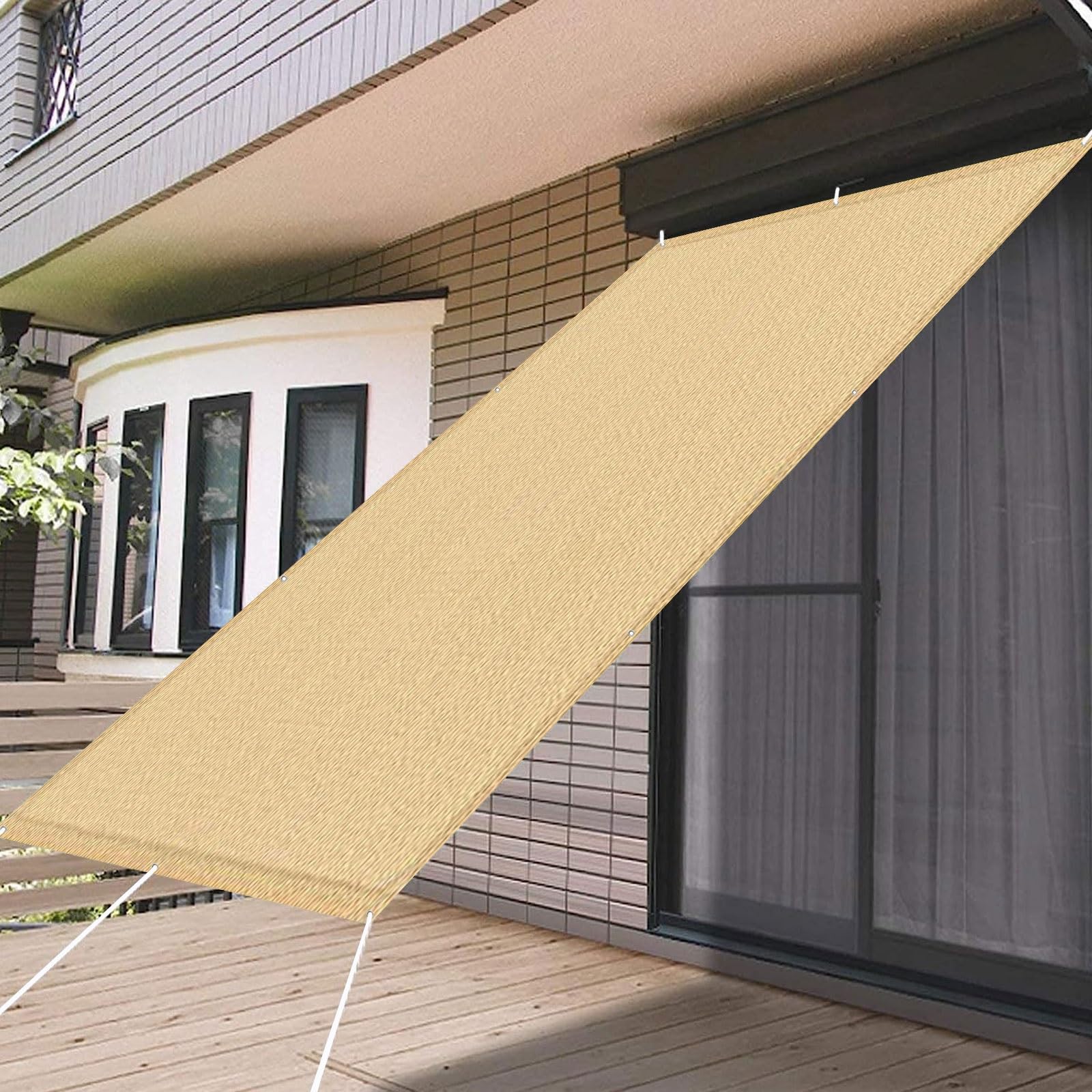Voile d'ombrage contre la chaleur et le vis-à-vis de balcon sans trou