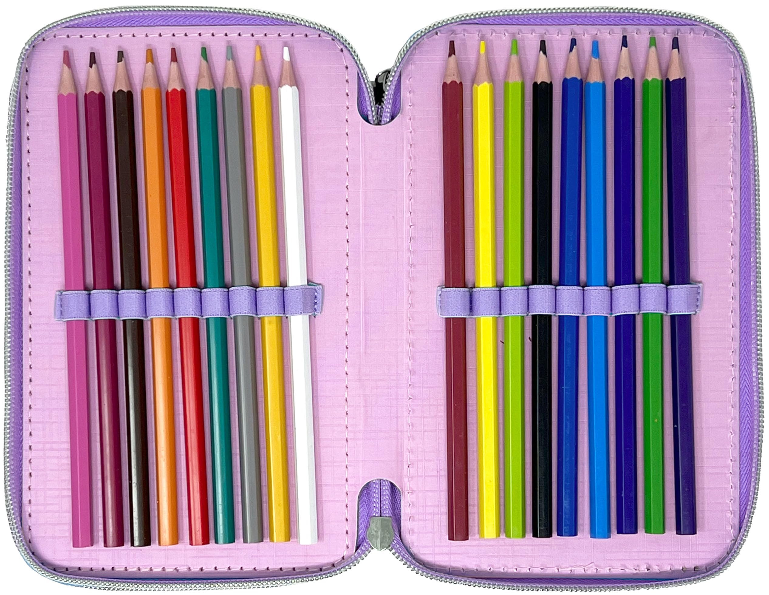 Clondo Astuccio 3 Scomparti 3D Bambini Stitch Angel Fan 44 Accessori Scuola Elementare 20 cm