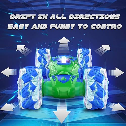 Miniatura 9 de Coche de control remoto, auto de acrobacias RC con detección de gestos, 4 WD transforma todoterreno para girar, 2.4 Ghz controlado a mano y control