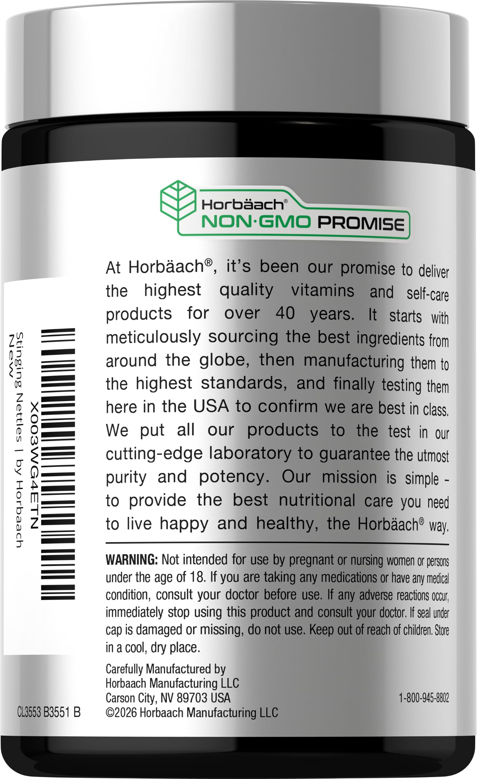Horbäach Stinging Nettle Capsules | 150 Count — Amazon image 3