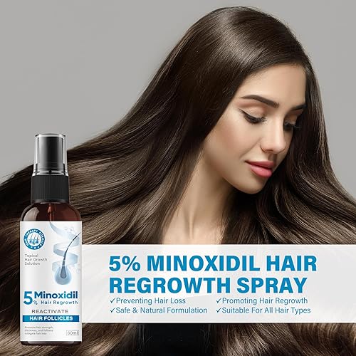 Miniatura 3 de Minoxidil - Suero para el crecimiento del cabello al 5 % con minoxidil al 5 %, tratamiento de crecimiento del cabello para hombres y mujeres, spray