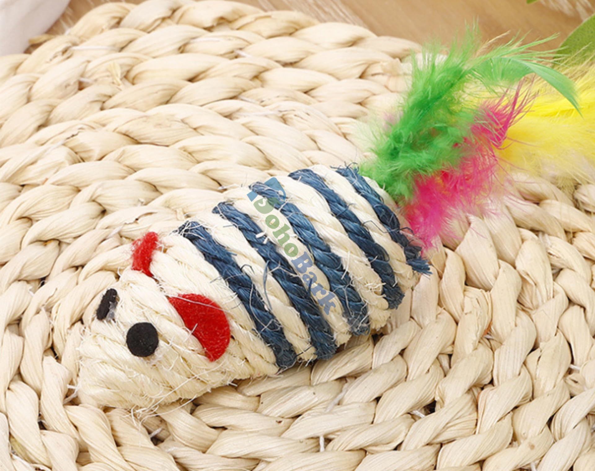 BohoBark Interactive Mice with Feather Shapedtoys Natural Catnip Cat Toy Pack of 1 Pcs (Multicolour) (B0C788XVBP) Amazon Price History, Amazon Price Tracker
