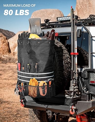 Miniatura 3 de JOYTUTUS Bolsa de basura para neumáticos de repuesto, se adapta a neumáticos de 40 pulgadas, 31 galones, serie Overland de mayor capacidad, bolsa de