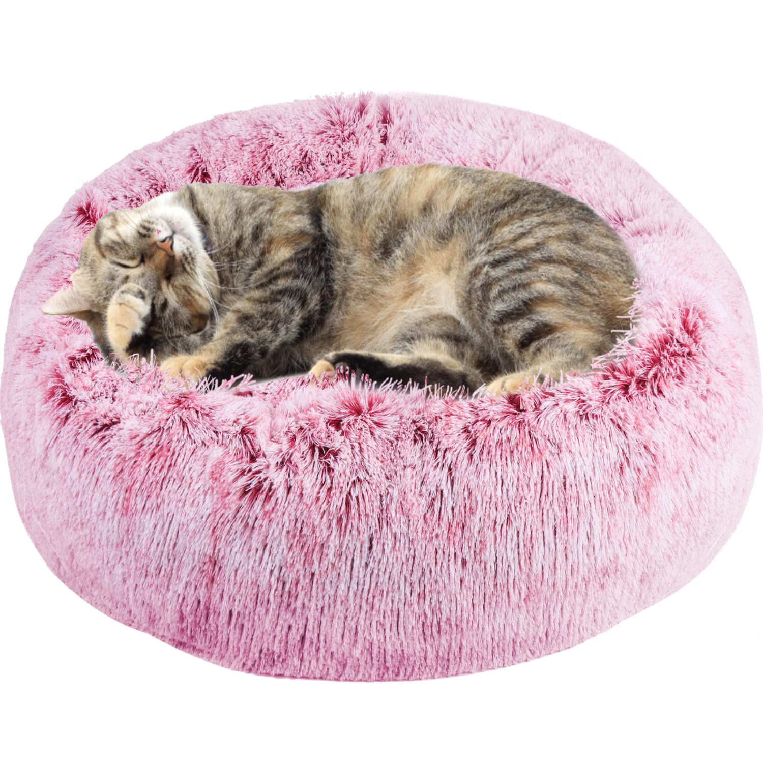 Buy HAWSON Fluffy Plush Thick Cat Bed, Soft Cozy Round Medium Small Dog