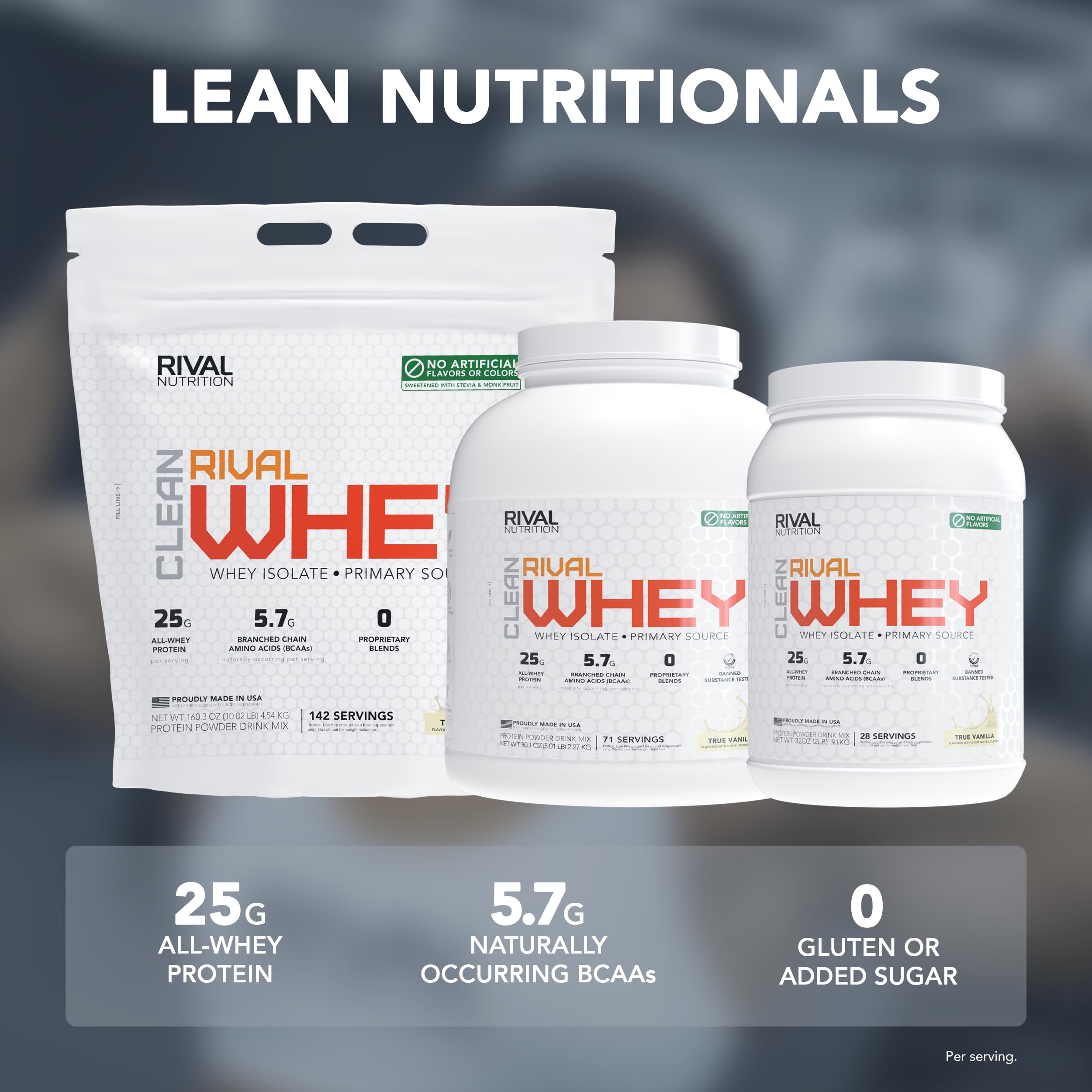 Rival Nutrition Clean Rival Whey Protein Powder (Unflavored, 5 lb) — Amazon image 3