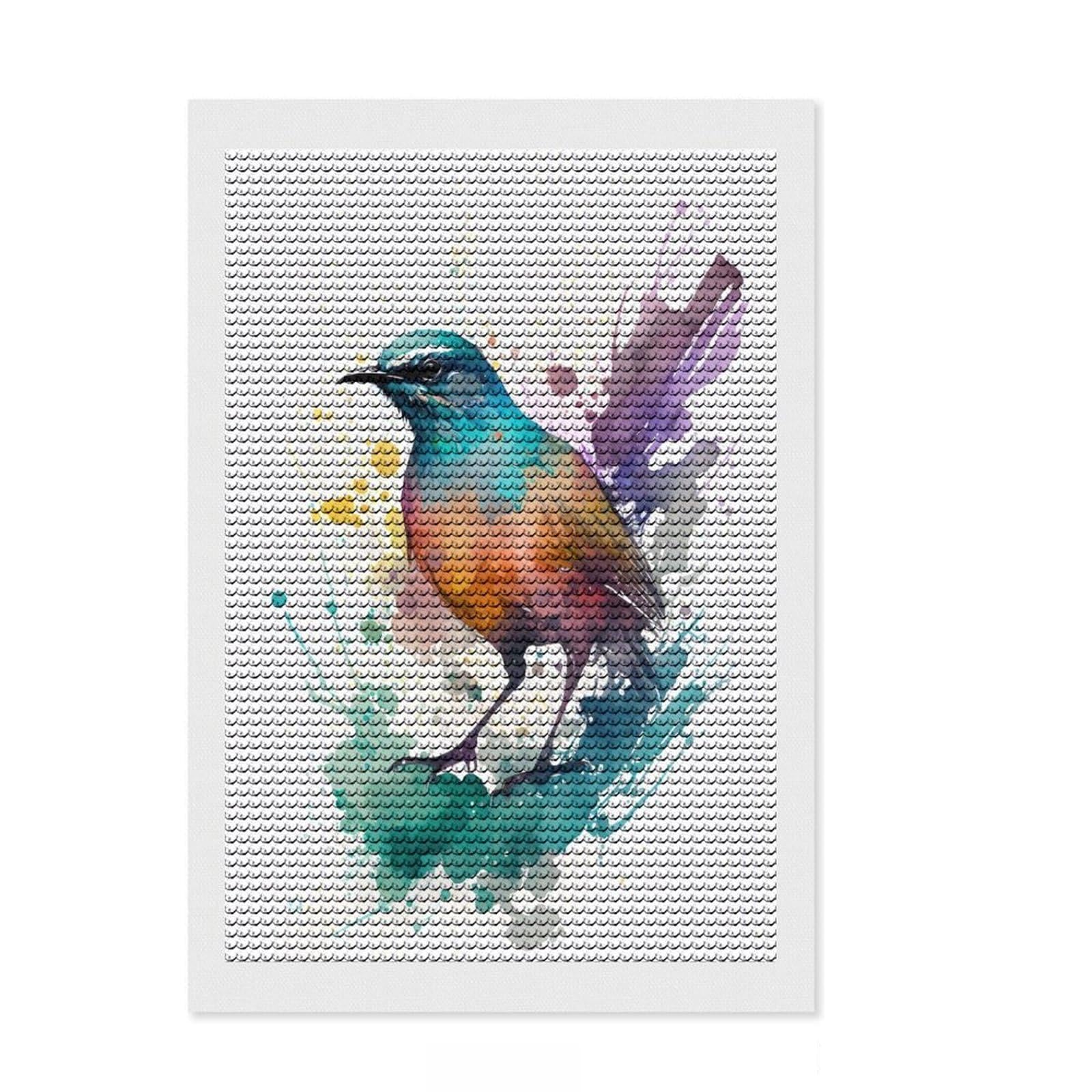 Junmoney Birds Diamond Style Art Kit 8"x12", Home Decoration, with Tool Kit, Decor Project, Aesthetic Room Decor