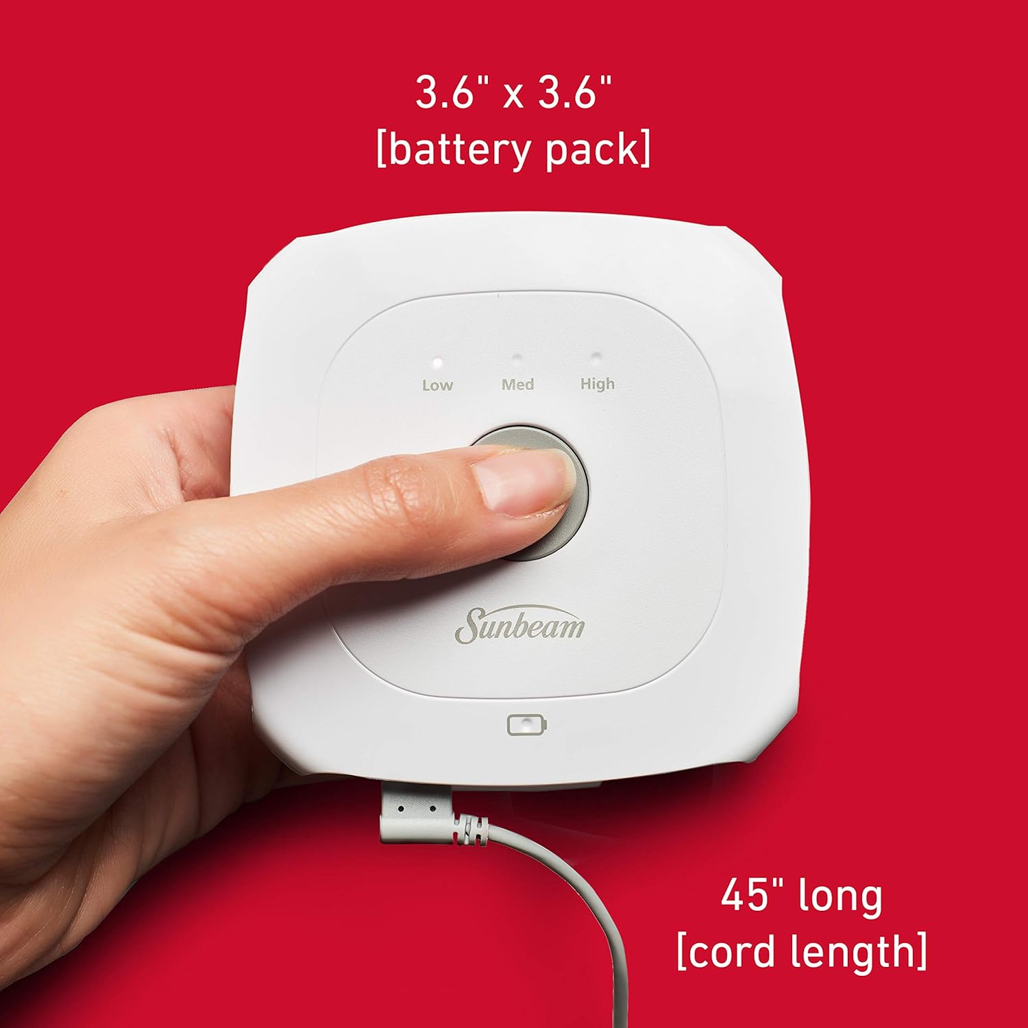 Sunbeam 804STR2P GoHeat Portable Heated Patches for Pain Relief Starter Kit | 2 Reusable Gel Patches & Clip On Rechargeable Control Unit with 3 Heat Settings, 1 Count (Pack of 1) : Health & Household