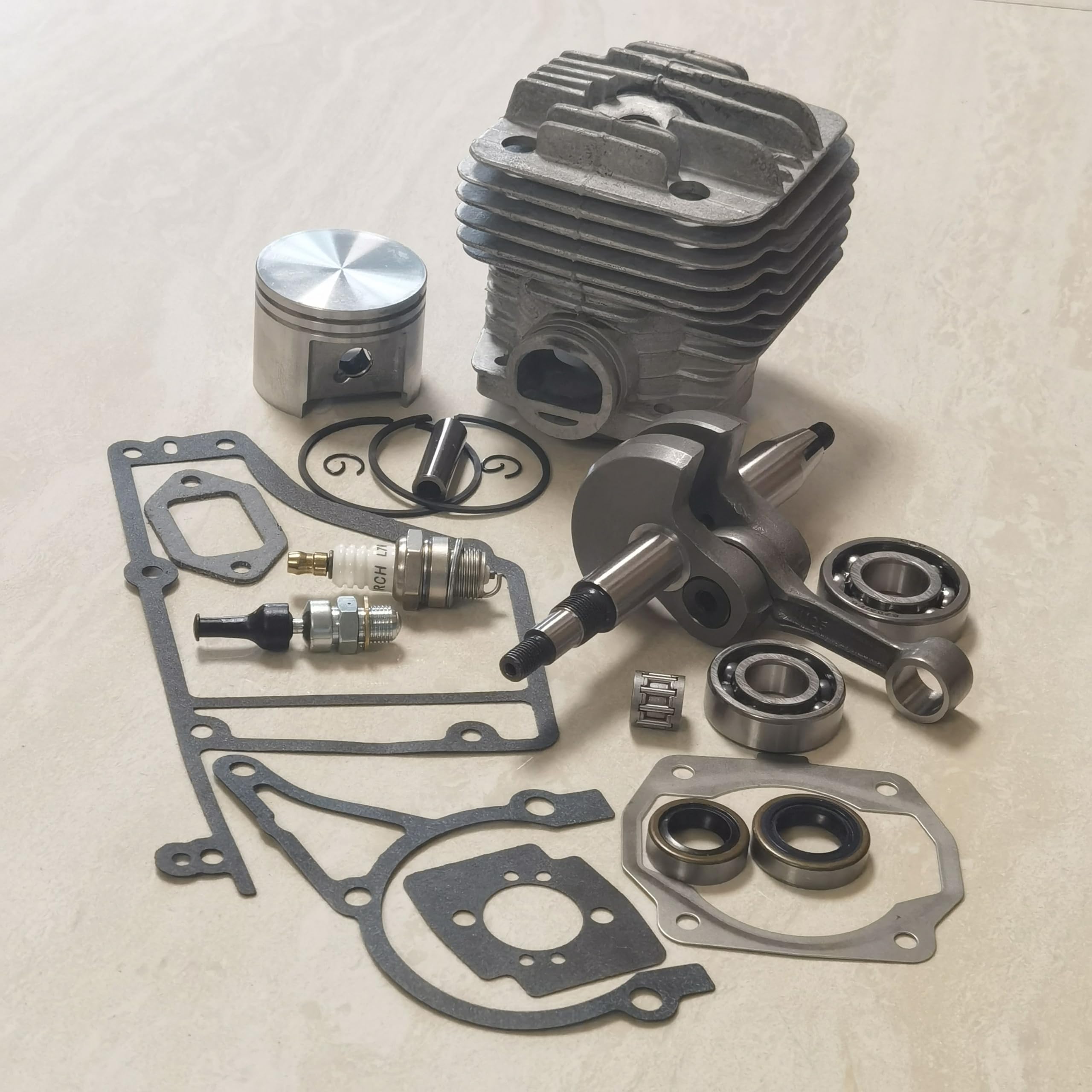 KUMEKA TS400 Cylinder Crankshaft Bearings Seals Gaskets Spark Plug Rebuild Set Concrete Cut-Off Saws Parts, silver