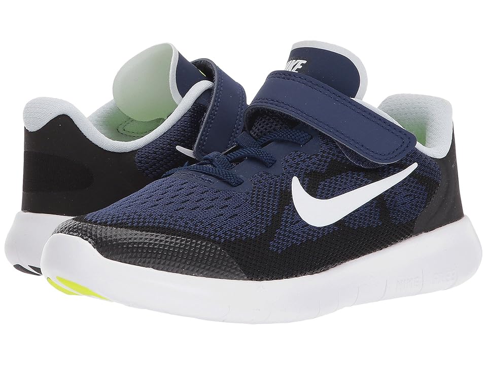 

Nike Kids Free RN 2017 (Little Kid) (Binary Blue/White/Black/Volt) Boys Shoes, Navy