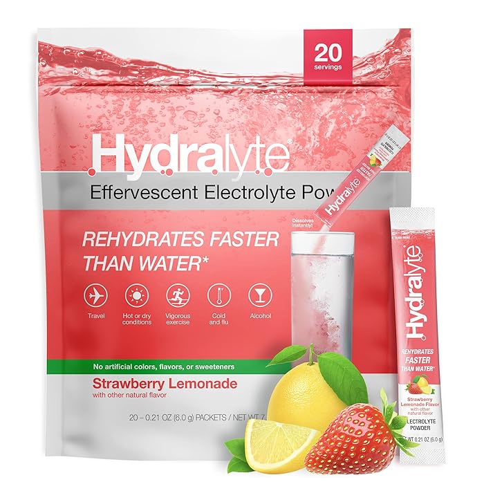 Buy Hydralyte Electrolyte Powder Packets Strawberry Lemonade