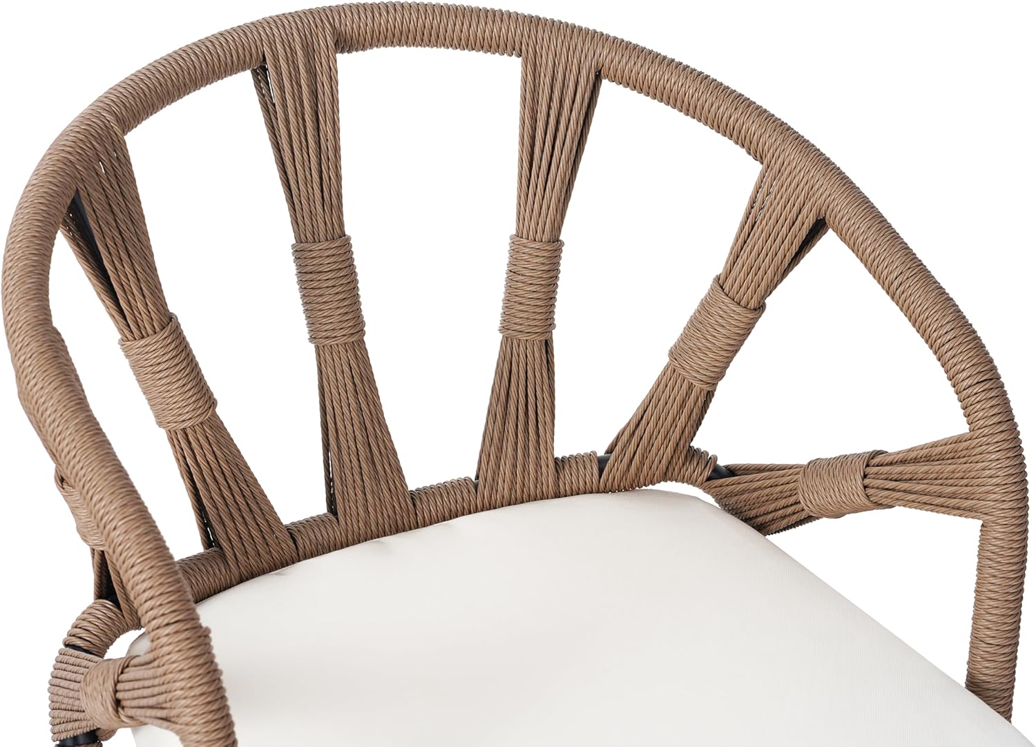 Outdoor 5-Piece Dining Table Set with PE Rattan Chairs and Plastic Wood Table,Patio Conversation Set for Lawn Backyard Garden Poolside (Brown#i)