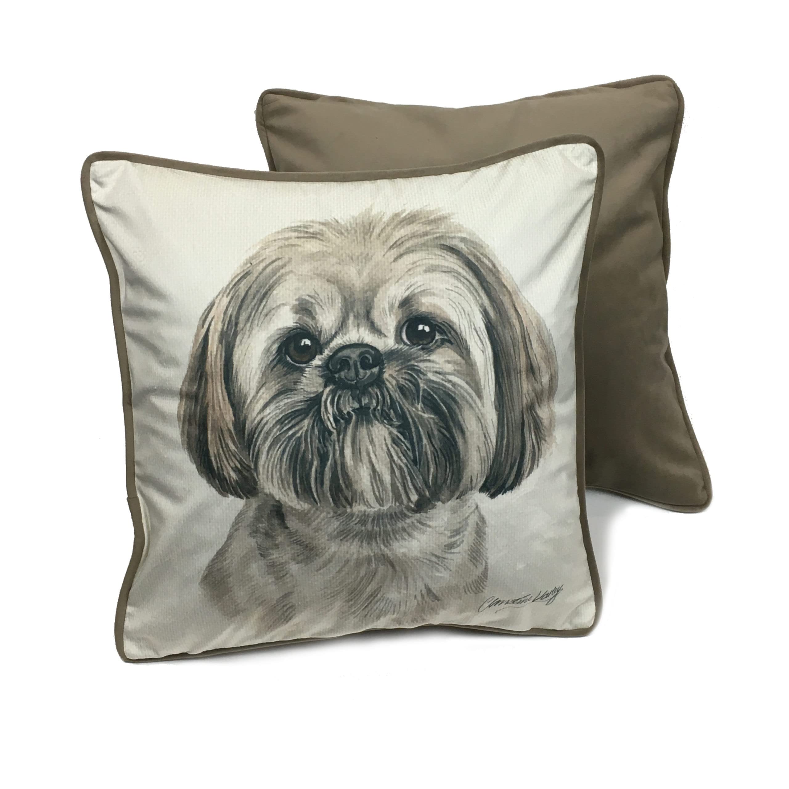 WaggyDogz Lhasa Apso Luxury Dog Cushion/Pillow by Christine Varley (CUS-UK207)